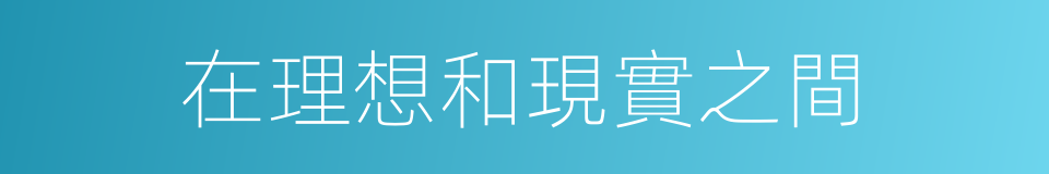 在理想和現實之間的同義詞