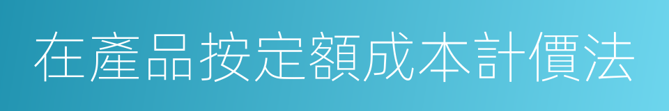 在產品按定額成本計價法的同義詞