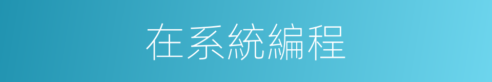 在系統編程的同義詞