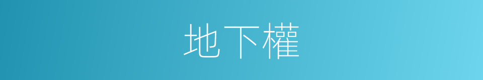 地下權的同義詞