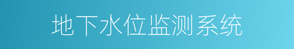 地下水位监测系统的同义词