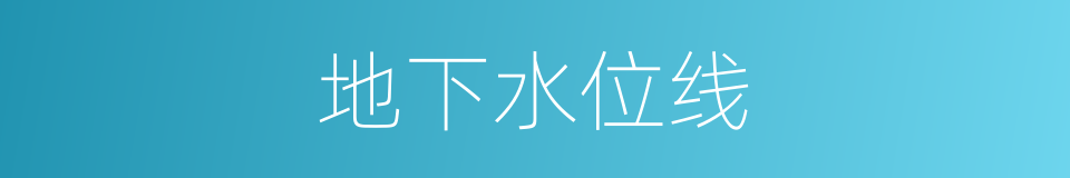 地下水位线的同义词