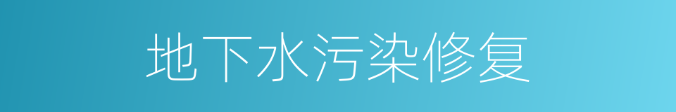 地下水污染修复的同义词
