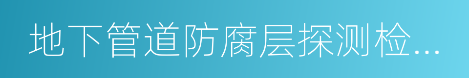 地下管道防腐层探测检漏仪的同义词