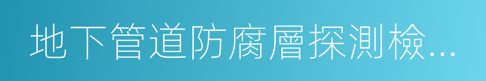 地下管道防腐層探測檢漏儀的同義詞