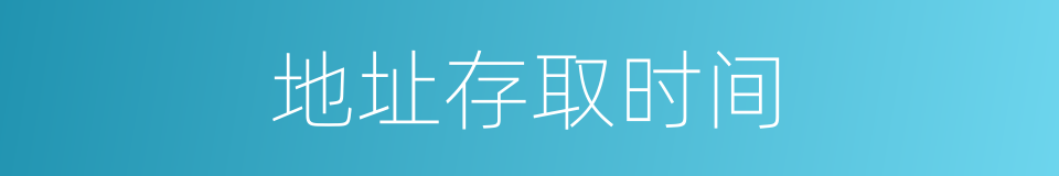 地址存取时间的同义词