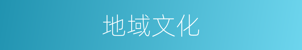 地域文化的意思