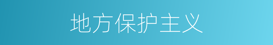 地方保护主义的意思