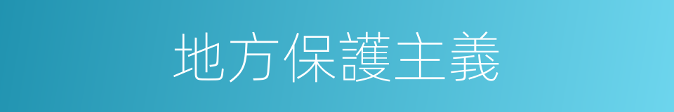 地方保護主義的意思