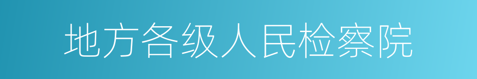 地方各级人民检察院的同义词