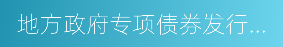 地方政府专项债券发行管理暂行办法的同义词