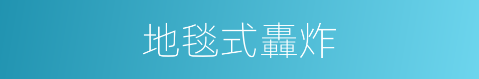 地毯式轟炸的同義詞