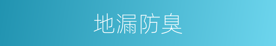 地漏防臭的同义词