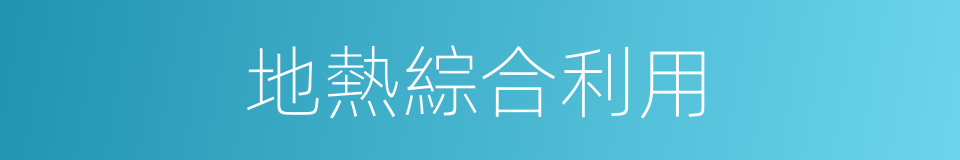 地熱綜合利用的同義詞