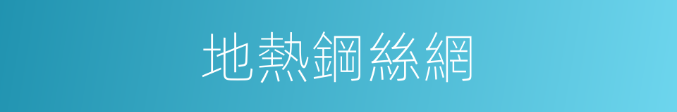 地熱鋼絲網的同義詞