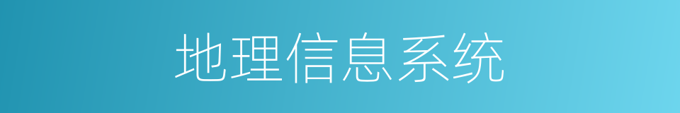地理信息系统的同义词