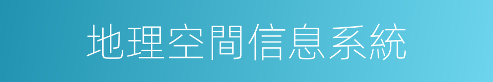 地理空間信息系統的同義詞