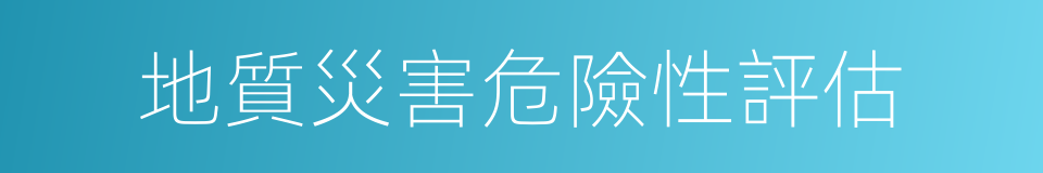 地質災害危險性評估的同義詞