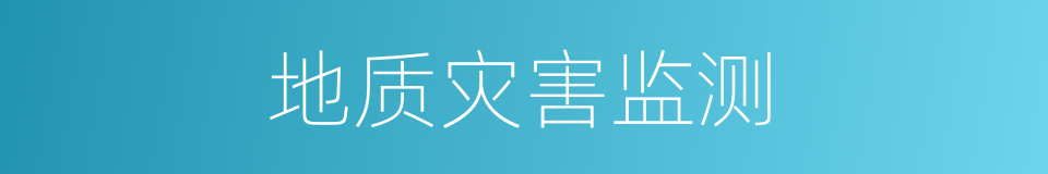 地质灾害监测的同义词
