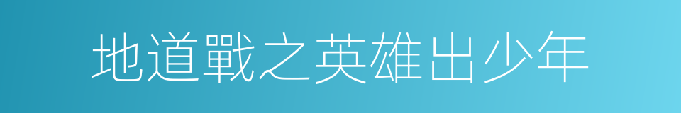 地道戰之英雄出少年的同義詞
