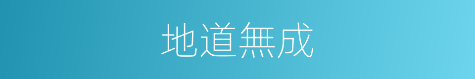 地道無成的同義詞