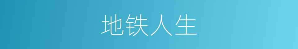 地铁人生的同义词