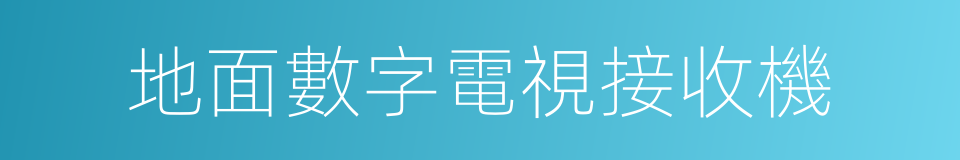 地面數字電視接收機的同義詞