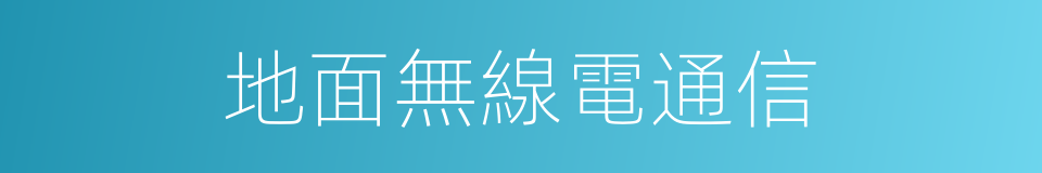 地面無線電通信的同義詞