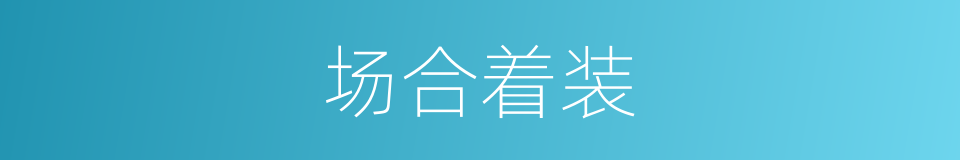 场合着装的同义词