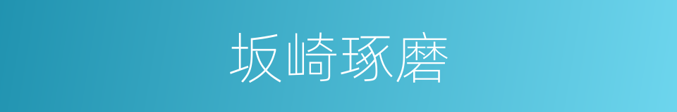 坂崎琢磨的同义词