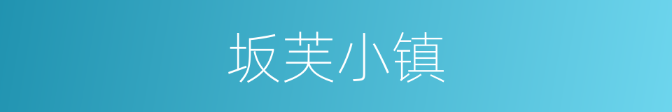 坂芙小镇的同义词