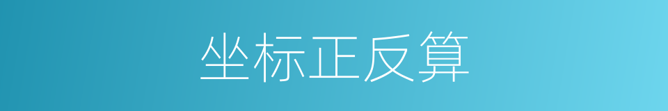 坐标正反算的同义词