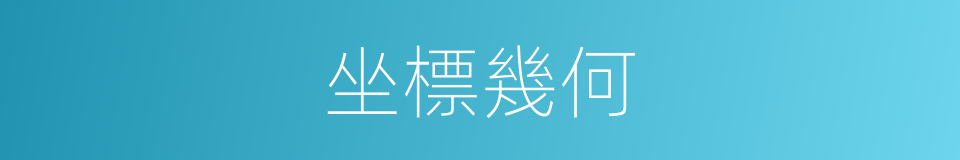 坐標幾何的同義詞