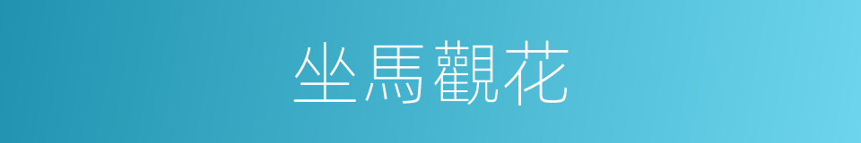 坐馬觀花的意思