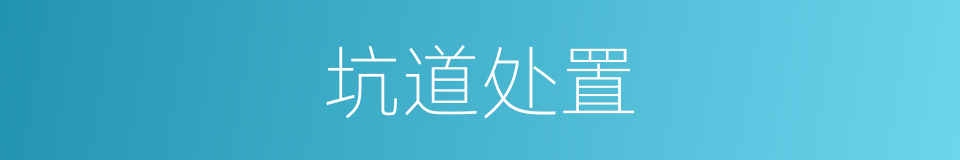 坑道处置的同义词