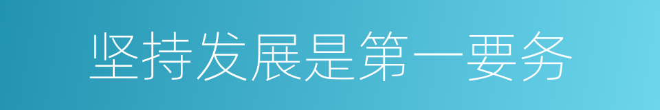 坚持发展是第一要务的同义词