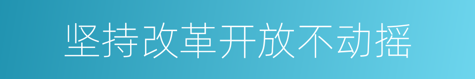 坚持改革开放不动摇的同义词