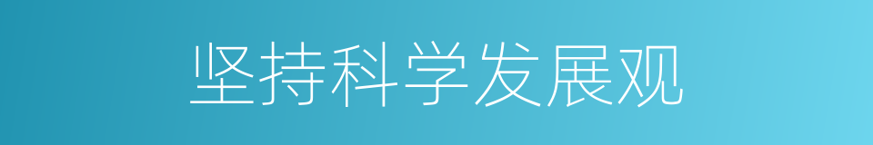 坚持科学发展观的同义词