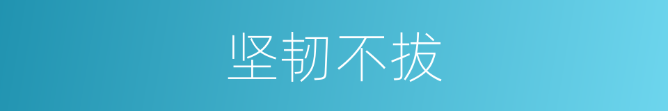 坚韧不拔的意思
