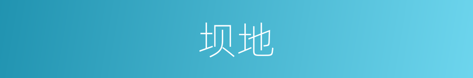 坝地的意思