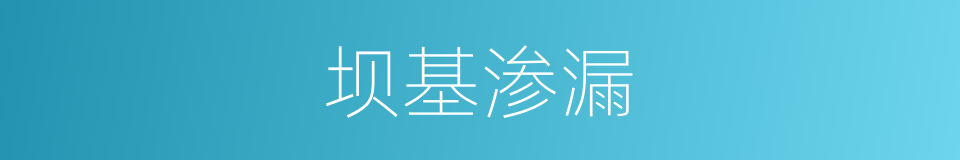 坝基渗漏的同义词