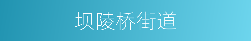 坝陵桥街道的同义词