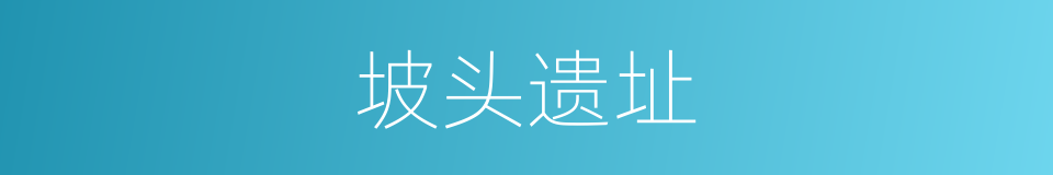 坡头遗址的同义词