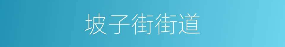 坡子街街道的同义词