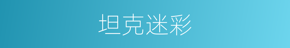 坦克迷彩的同义词