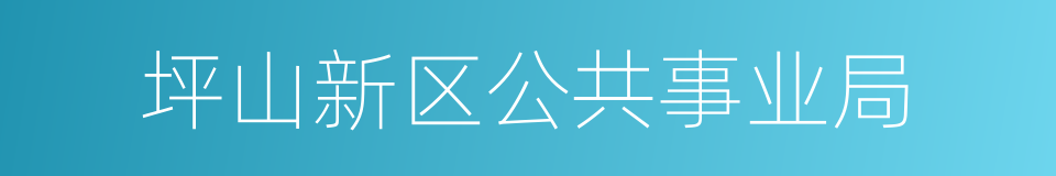 坪山新区公共事业局的同义词