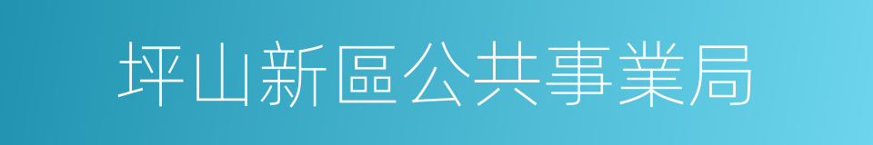 坪山新區公共事業局的同義詞