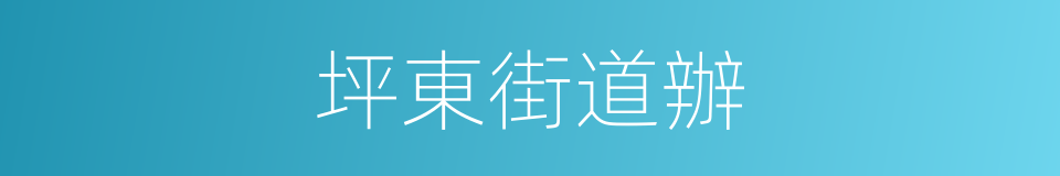 坪東街道辦的同義詞