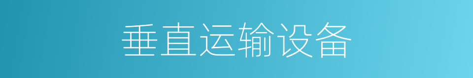 垂直运输设备的同义词