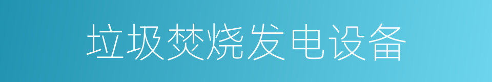 垃圾焚烧发电设备的同义词